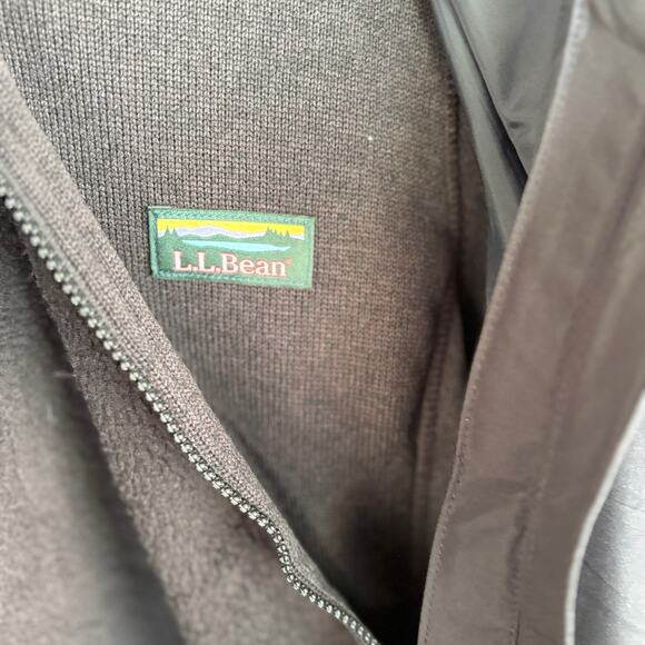 LL Bean Womens 3 in 1 Jacket XL Black L.L. Bean Hood Sweater Fleece Zip Coat - Picture 6 of 9